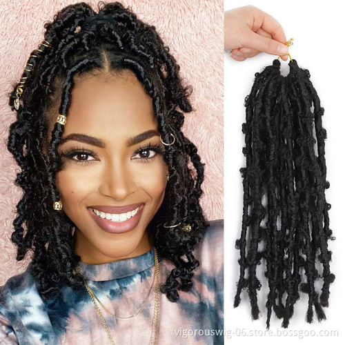 Wholesale price for african hair faux locs crochet private label braids pre stretched butterfly locs synthetic braiding hair